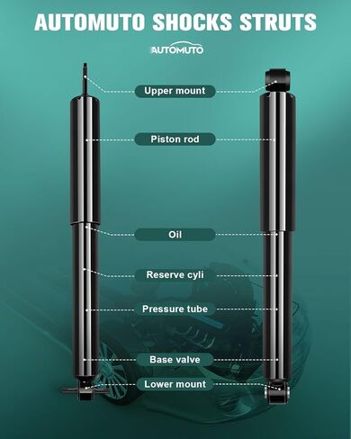 AUTOMUTO 4 Pcs Struts Shock Absorbers Compatible with 1987-1995 for Jeep Wrangler with 344088 344092 Auto Shocks - Front Rear in Kuwait
