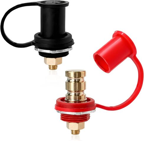2 PCS Thru Panel Battery Bulkhead Connectors, 3/8 Inch Battery Terminal Connection Stud with Copper Core, 250A Terminal Relocation Charging Jump Post for Cars Trucks RVs (Style A) in Saudi Arabia