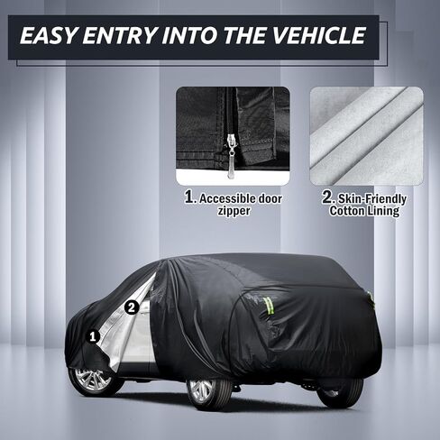 6 Layers Car Cover Waterproof All Weather for Automobiles, SUV Size A6 Universal Fit for Toyota RAV4 /4Runner, Honda CRV, Hyundai Santa Fe, Nissan Rogue, Audi Q5 (182-190 inch) in Saudi Arabia