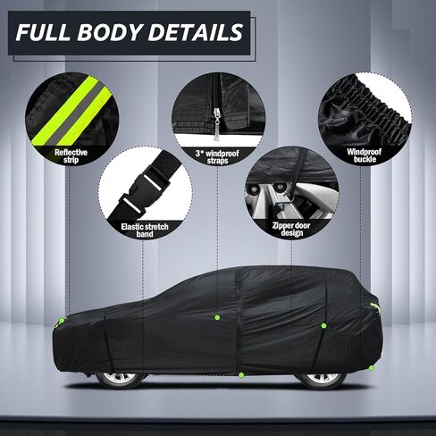 6 Layers Car Cover Waterproof All Weather for Automobiles, SUV Size A6 Universal Fit for Toyota RAV4 /4Runner, Honda CRV, Hyundai Santa Fe, Nissan Rogue, Audi Q5 (182-190 inch) in Saudi Arabia