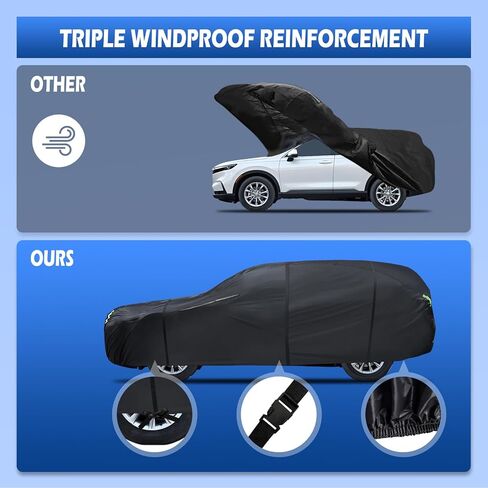6 Layers Car Cover Waterproof All Weather for Automobiles, SUV Size A6 Universal Fit for Toyota RAV4 /4Runner, Honda CRV, Hyundai Santa Fe, Nissan Rogue, Audi Q5 (182-190 inch) in Saudi Arabia