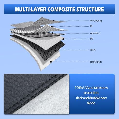 6 Layers Car Cover Waterproof All Weather for Automobiles, SUV Size A6 Universal Fit for Toyota RAV4 /4Runner, Honda CRV, Hyundai Santa Fe, Nissan Rogue, Audi Q5 (182-190 inch) in Saudi Arabia