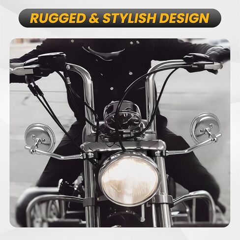 GUAIMI Motorcycle Mirrors 39-41mm Fork Mount Side Mirror Rearview Mirrors Compatible with Harley Sportster XL 883 1200 XL48 72 Rebel Bolt Custom Cruisers-Chrome in Kuwait