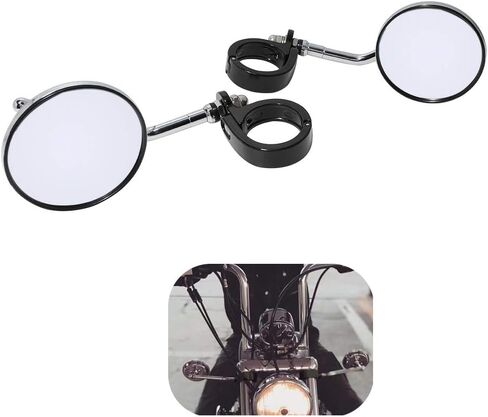 GUAIMI Motorcycle Mirrors 39-41mm Fork Mount Side Mirror Rearview Mirrors Compatible with Harley Sportster XL 883 1200 XL48 72 Rebel Bolt Custom Cruisers-Chrome in Kuwait