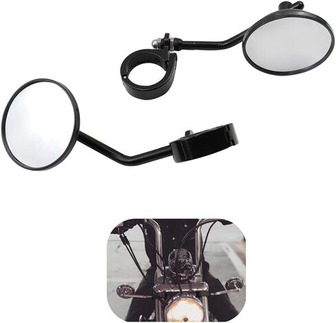 GUAIMI Motorcycle Mirrors 39-41mm Fork Mount Side Mirror Rearview Mirrors Compatible with Harley Sportster XL 883 1200 XL48 72 Rebel Bolt Custom Cruisers-Chrome in Kuwait