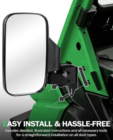 مرايا جانبية Defender، مرآة UNIGT UTV متوافقة مع Can Am Defender HD10 HD9 HD8 HD7 HD5 2016-2026، مرآة كبيرة/سهلة التركيب/قابلة للتعديل تناسب كامل الباب، نصف باب، بدون أبواب وحزام أمان قطعة واحدة in Kuwait