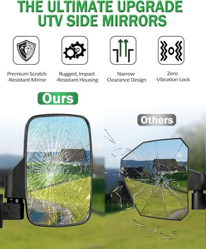 مرايا جانبية Defender، مرآة UNIGT UTV متوافقة مع Can Am Defender HD10 HD9 HD8 HD7 HD5 2016-2026، مرآة كبيرة/سهلة التركيب/قابلة للتعديل تناسب كامل الباب، نصف باب، بدون أبواب وحزام أمان قطعة واحدة in Kuwait