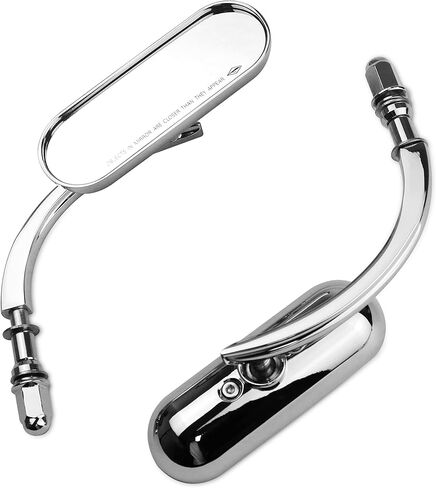 Motorcycle Rearview Mirrors Mini Oval 8MM for Harley Davidson Road King Street Glide Electra Dyna Sportster Softail Road Glide 1982-2022,Chrome in Saudi Arabia