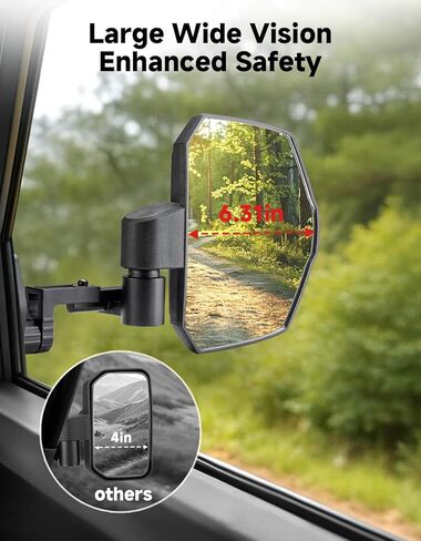 تمديد المرايا الجانبية من KEMIMOTO قابل للتعديل متوافق مع Polaris Ranger Crew/XD 1500 2024-2026 Northstar Premium Ultimate Door/A-Pillar Mounted، استبدال الملحقات #2889099#2889862 in Kuwait
