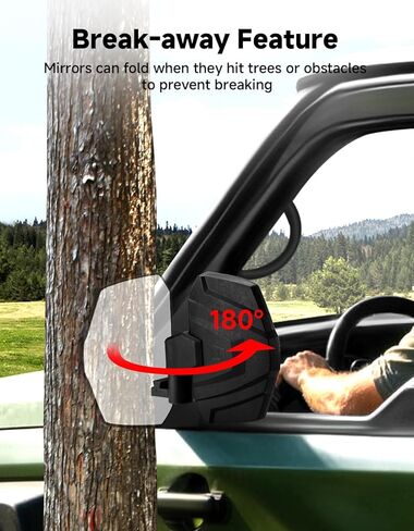 تمديد المرايا الجانبية من KEMIMOTO قابل للتعديل متوافق مع Polaris Ranger Crew/XD 1500 2024-2026 Northstar Premium Ultimate Door/A-Pillar Mounted، استبدال الملحقات #2889099#2889862 in Kuwait
