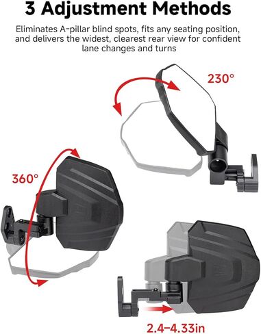 تمديد المرايا الجانبية من KEMIMOTO قابل للتعديل متوافق مع Polaris Ranger Crew/XD 1500 2024-2026 Northstar Premium Ultimate Door/A-Pillar Mounted، استبدال الملحقات #2889099#2889862 in Kuwait