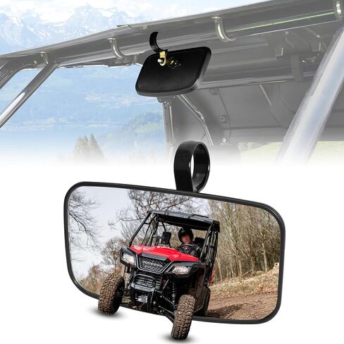 مرآة الرؤية الخلفية المركزية من SAUTVS متوافقة مع Honda Pioneer 520 2021-2026/500 2015-2023، ملحقات Pioneer 700 2017-2026، مرآة رؤية خلفية محدبة داخلية قابلة للطي in Kuwait