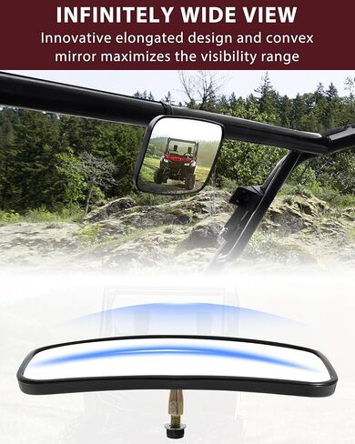 مرآة الرؤية الخلفية المركزية من SAUTVS متوافقة مع Honda Pioneer 520 2021-2026/500 2015-2023، ملحقات Pioneer 700 2017-2026، مرآة رؤية خلفية محدبة داخلية قابلة للطي in Kuwait