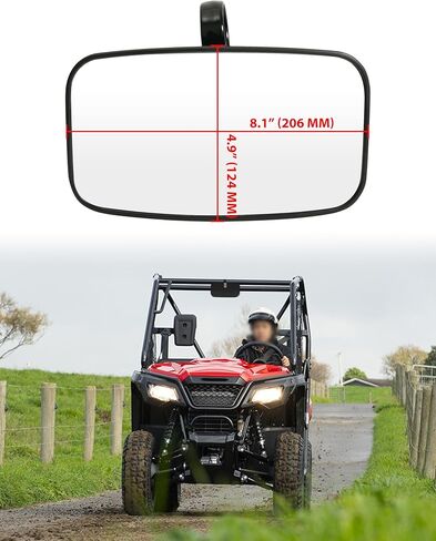 مرآة الرؤية الخلفية المركزية من SAUTVS متوافقة مع Honda Pioneer 520 2021-2026/500 2015-2023، ملحقات Pioneer 700 2017-2026، مرآة رؤية خلفية محدبة داخلية قابلة للطي in Kuwait