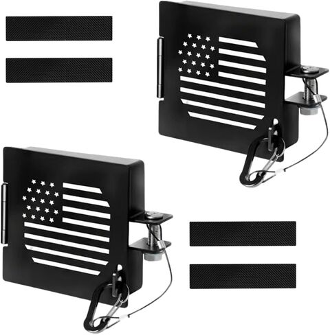 Aluminum RV Bumper End Caps (2-Pack) - Fits 4-Inch Square Travel Trailer Bumpers, Sewer Hose Storage Covers with Vent Holes, Heavy-Duty Camper Accessories (Black-2 pcs) in Saudi Arabia