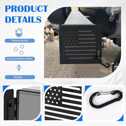 Aluminum RV Bumper End Caps (2-Pack) - Fits 4-Inch Square Travel Trailer Bumpers, Sewer Hose Storage Covers with Vent Holes, Heavy-Duty Camper Accessories (Black-2 pcs) in Saudi Arabia
