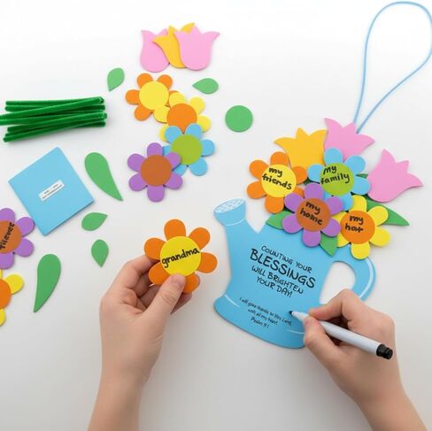 Fun Express Religious Count Your Blessings Flower Foam Craft Kit - Makes 12 in Kuwait