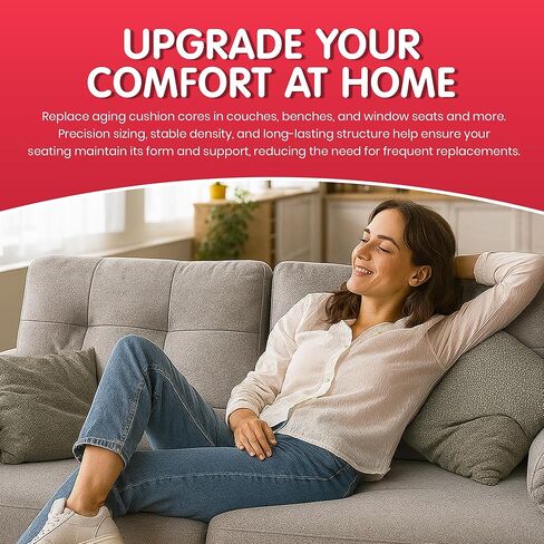 FOAMYFOAM 6 pack of High Density 2 inch Thick, 18 inch Wide, 18 inch Long Upholstery Foam, Cushion Replacement in Saudi Arabia