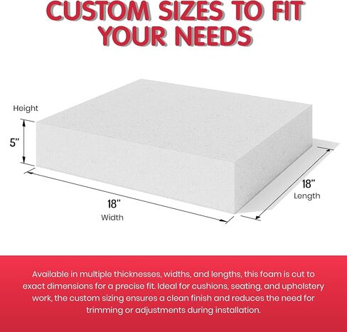 FOAMYFOAM 6 pack of High Density 2 inch Thick, 18 inch Wide, 18 inch Long Upholstery Foam, Cushion Replacement in Saudi Arabia