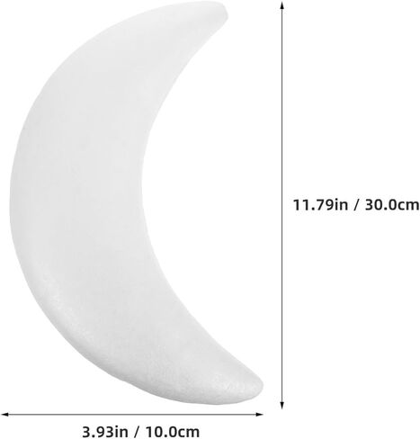 2PCS White Polystyrene Foam Balls Half Moon Shape for Crafting DIY Moon Decorations for Eid Mubarak Party Art Projects and Educational Models in Kuwait