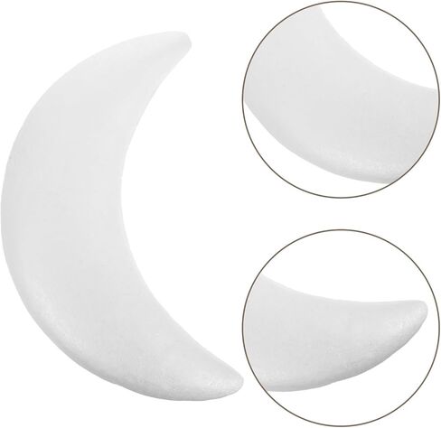 2PCS White Polystyrene Foam Balls Half Moon Shape for Crafting DIY Moon Decorations for Eid Mubarak Party Art Projects and Educational Models in Kuwait