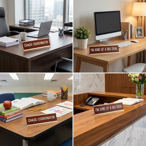 2 Interesting Desk Nameplates Humorous Office Supplies Fun Desktop Decorations Fun Desk Accessories Gifts For Male And Female Colleagues Chaos Coordinator (8 x 2.4 Inches) in Saudi Arabia