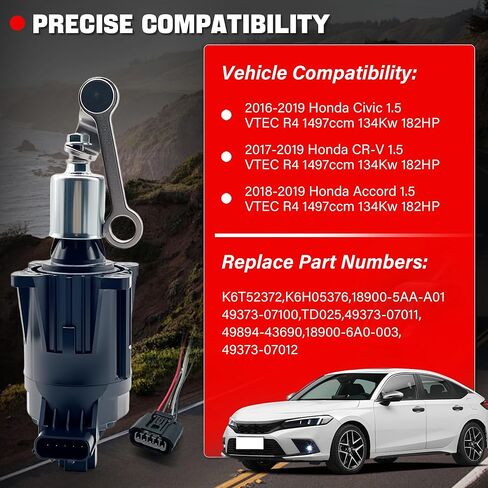 K6T52372 Electronic Turbo Wastegate Actuator Turbocharger Solenoid Valve Compatible with Honda Civic 1.5L2016-2019, Accord 1.5 2018-2019, CR-V 1.5 VTEC, Replace K6T52372 18900-5AA-A01 49373-07011 in Saudi Arabia
