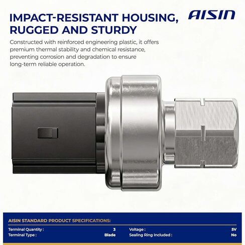 مستشعر ضغط AISIN AFTERMARKET PRSVL-00434 A/C - متوافق مع فولفو XC60 2010-2015، S60 2011-2015، XC70 2008-2015، S80 2007-2015، V60 2015، C30 2007-2013، S40 2004-2011، V50 2005-2011 in Kuwait