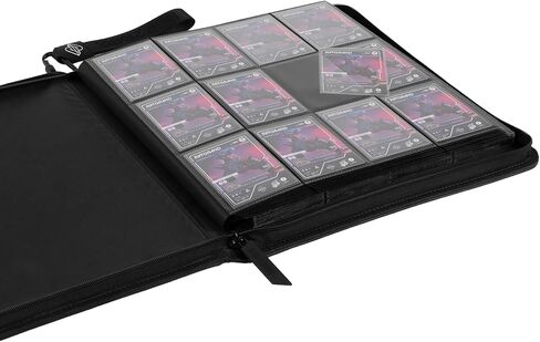ZipBinder360, Premium 9 Pocket Trading Card Collector's Binder with 360 Slots, Side-Loading Sheets, and All-Around Zipper, Black in Saudi Arabia
