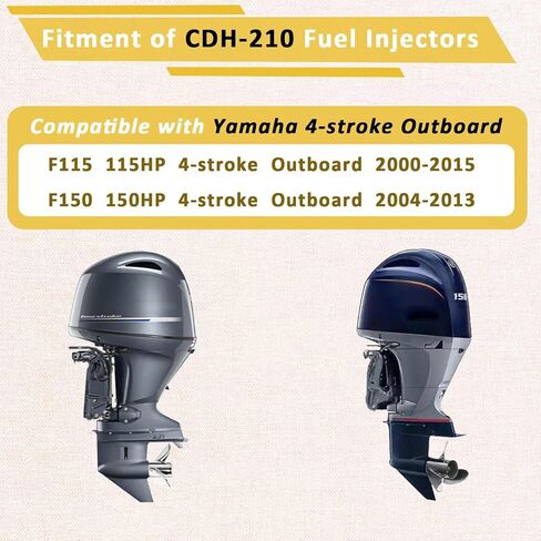 Set of 4 Marine Fuel Injectors,Compatible with/Yamaha F115 & F150 Outboard, 115HP, 150HP 4-stroke,Replace#CDH-210 in Kuwait