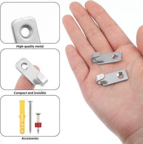 10Pcs Mirror Hooks for Wall Mounting Stainless J Hook for Hanging Heavy Duty Metal Hooks for Mirror Hanging Picture Hanger, 304 Stainless Steel (Silver) in Kuwait