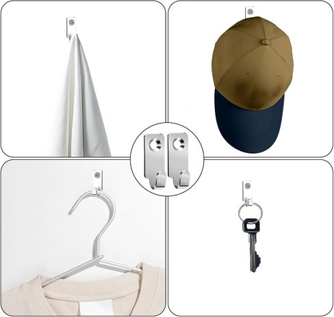 10Pcs Mirror Hooks for Wall Mounting Stainless J Hook for Hanging Heavy Duty Metal Hooks for Mirror Hanging Picture Hanger, 304 Stainless Steel (Silver) in Kuwait