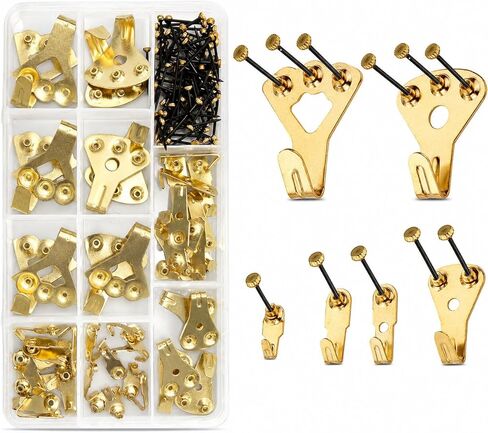 Picture Hanging Kit with Assorted Hooks & Nails, Heavy Duty Picture Hangers for Frames, Wall Art & Mirrors, Picture Frame Hanging Hardware Set with Organizer Storage Case for Home Gallery Wall (125) in Saudi Arabia