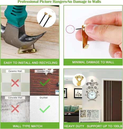Picture Hanging Kit with Assorted Hooks & Nails, Heavy Duty Picture Hangers for Frames, Wall Art & Mirrors, Picture Frame Hanging Hardware Set with Organizer Storage Case for Home Gallery Wall (125) in Saudi Arabia