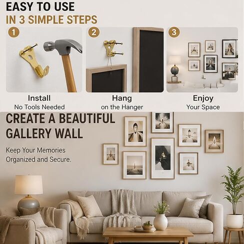Picture Hanging Kit with Assorted Hooks & Nails, Heavy Duty Picture Hangers for Frames, Wall Art & Mirrors, Picture Frame Hanging Hardware Set with Organizer Storage Case for Home Gallery Wall (125) in Saudi Arabia