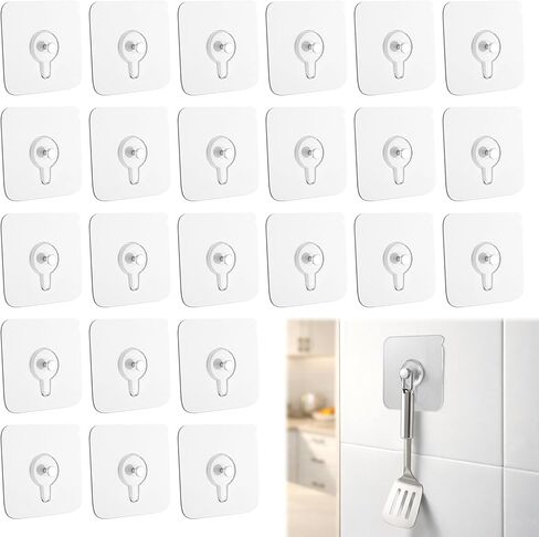 24PCS Picture Hangers Without Nails, Adhesive Hooks for Hanging, Adhesive Wall Hooks, to use Inside Kitchen, Home and Office (6mm) in Saudi Arabia