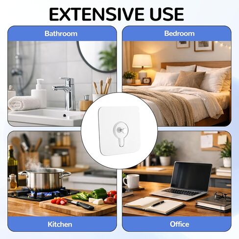 24PCS Picture Hangers Without Nails, Adhesive Hooks for Hanging, Adhesive Wall Hooks, to use Inside Kitchen, Home and Office (6mm) in Saudi Arabia