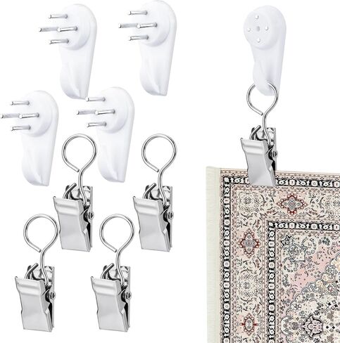 36 Sets Tapestry Hangers Wall Hanging Clips, 1.2 Inch Plastic & Metal No Drill Wall Clips for Tapestry, Posters, Rugs, Quilts and Fabric Decorations in Saudi Arabia