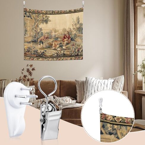 36 Sets Tapestry Hangers Wall Hanging Clips, 1.2 Inch Plastic & Metal No Drill Wall Clips for Tapestry, Posters, Rugs, Quilts and Fabric Decorations in Saudi Arabia