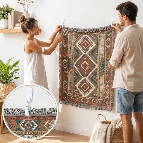 36 Sets Tapestry Hangers Wall Hanging Clips, 1.2 Inch Plastic & Metal No Drill Wall Clips for Tapestry, Posters, Rugs, Quilts and Fabric Decorations in Saudi Arabia