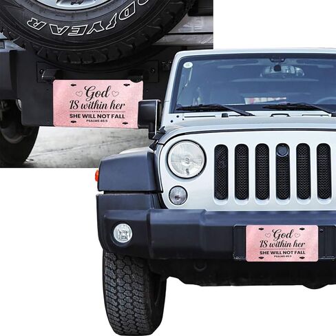 Psalms 465 God Is Within Her She Will Not Fall Front License Plate Aluminum License Plates Decorative Car Plate Novelty Vanity Tag Cover Car Decor Accessory with 4 Holes for Men Women 6x12 Inch in Kuwait