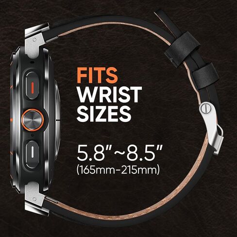 Suitisbest Genuine Leather Band Compatible with Samsung Galaxy Watch Ultra Bands 47mm for 2025 2024, No Gap Designer Rugged Strap with Metal Connectors for Men, Ideal Birthday Gift for Him in Saudi Arabia