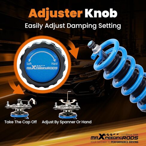 maxpeedingrods Coilover لسيارة Audi A6 2012-2018، لسيارة Audi A7 Quattro 2012-2018، مجموعة تعليق كويلوفيرس قابلة للتعديل بـ 24 مستوى، مجموعة خفض مطورة T6 قابلة للتعديل باللون الأزرق in Kuwait