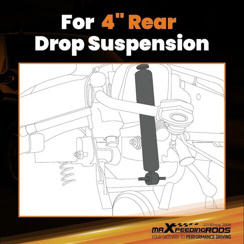 maXpeedingrods 4" Rear Lowering Shocks for Chevy Silverado/GMC Sierra 1500 2019-2025, Nitrogen-charged Drop Shocks in Kuwait