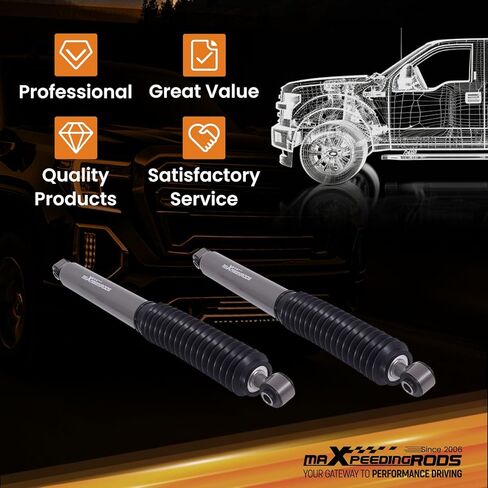 maXpeedingrods 4" Rear Lowering Shocks for Chevy Silverado/GMC Sierra 1500 2019-2025, Nitrogen-charged Drop Shocks in Kuwait