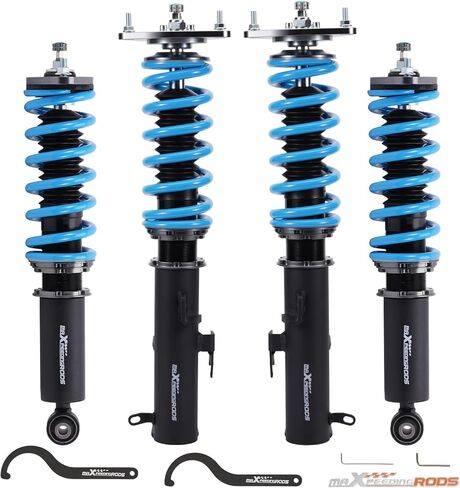 maxpeedingrods Coilover for Subaru Legacy 2015-2019، لسوبارو Outback 2015-2019، طقم تعليق Coilovers قابل للتعديل بـ 24 مستوى، مجموعة خفض مطورة T6 قابلة للتعديل باللون الأزرق in Kuwait