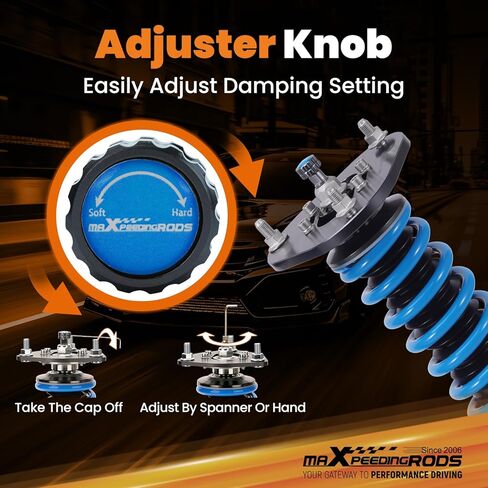 maxpeedingrods Coilover لسيارة Lexus CT200h 2011-2017، مجموعة تعليق كويلوفر قابلة للتعديل بـ 24 مستوى، دعامات امتصاص الصدمات قابلة للتعديل للارتفاع، مجموعات خفض مطورة T6 باللون الأزرق in Kuwait