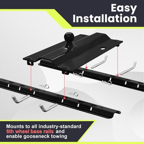 Universal Gooseneck Ball Plate Compatible with All Standard 5th Wheel Rails, Fits Industry-Standard Rails, 30,000 lbs, 2-5/16-Inch Ball in Saudi Arabia