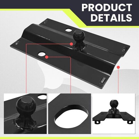 Universal Gooseneck Ball Plate Compatible with All Standard 5th Wheel Rails, Fits Industry-Standard Rails, 30,000 lbs, 2-5/16-Inch Ball in Saudi Arabia