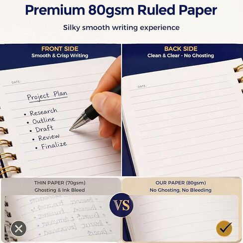 Koogel Hardcover Spiral Notebook with Tabs, 5 Subject Composition Notebook 5.8x8 Inch Ruled Journals with Dividers Pink for Women Gift Office School in Saudi Arabia